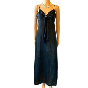 VTG Nylon Style 67970 Black Elegant Hot Sexy Maxi Nightgown Robe Women Size S